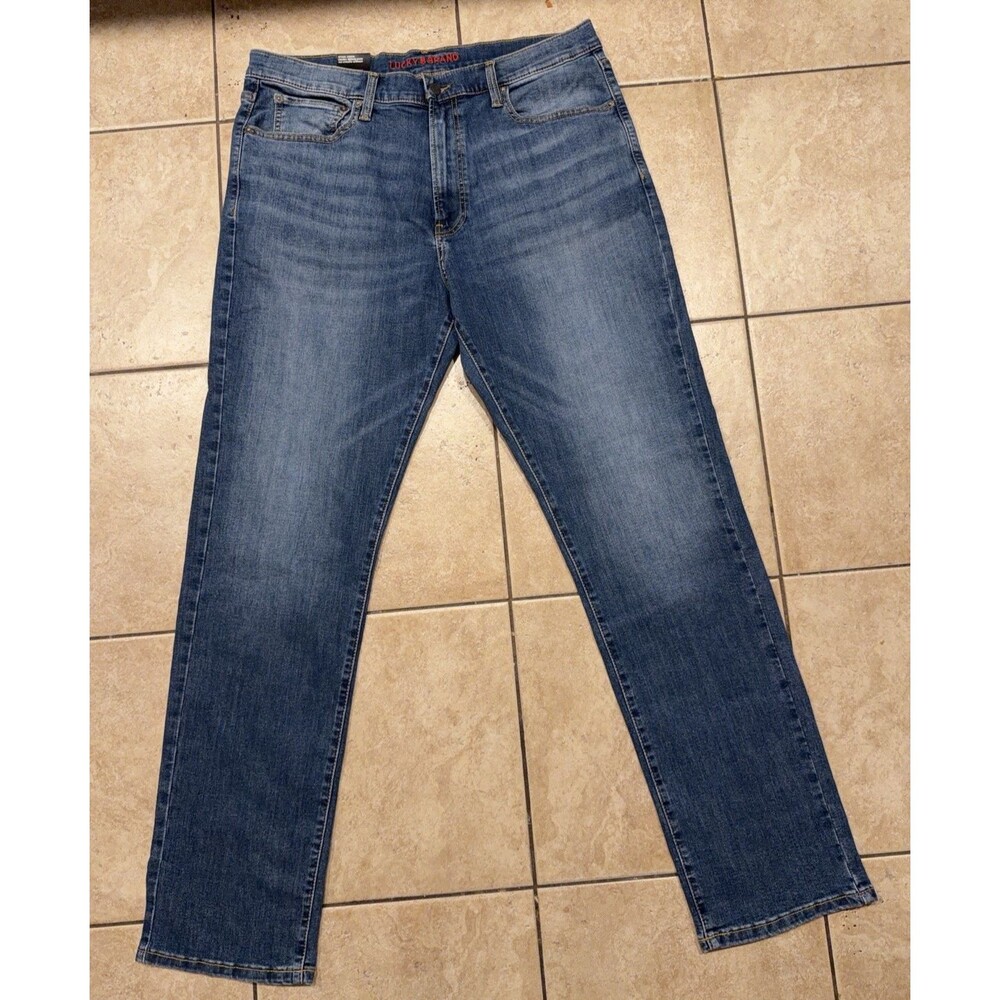 Lucky Brand Jeans Mens 36x34 410 Athletic Straight Medium Wash Blue Denim NEW